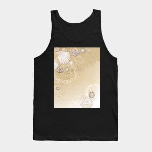 Seashells on the Sand Background Tank Top